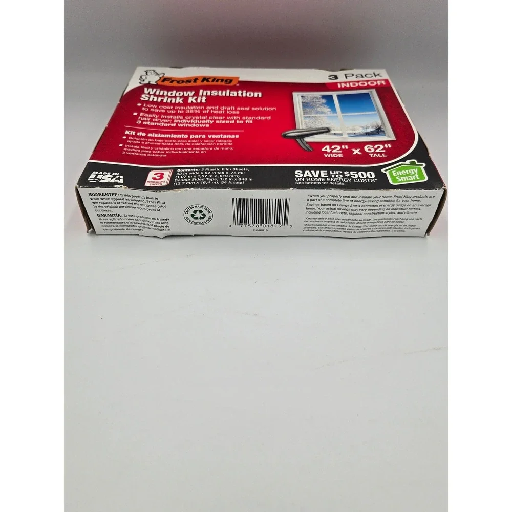 Frost King 3 Pack Indoor Window Insulation‎ Shrink Kit Save Up To 35% Heat Loss
